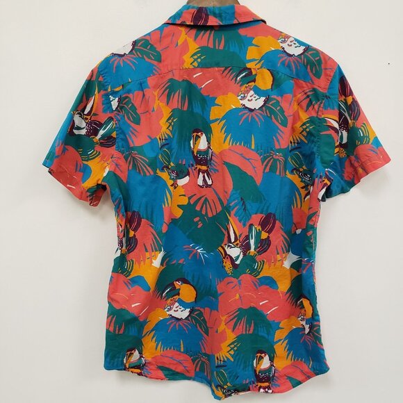 Bonobos Men Slim Fit Hawaiian Button Shirt Size L Tropical Beach Vacation Island - Picture 2 of 8